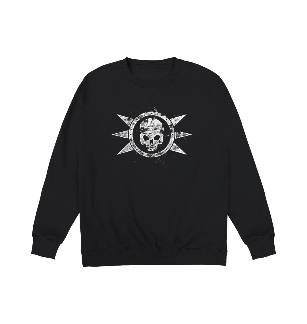 Deep Black Printed Sweater Front